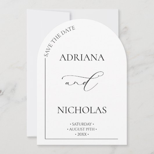 Carte de rappel classique noir et blanc à archétyp (Devant)