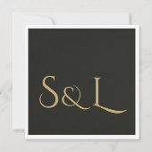 Carte de rappel "Dark Luxe Monogram" pour annoncer (Dos)