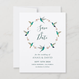 Carte de rappel de colibri