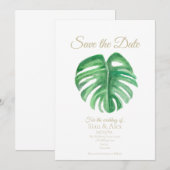 Carte de rappel de date avec feuille de plante de (Devant / Derrière)