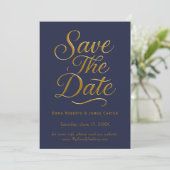Carte de rappel de date calligraphiée Navy (Debout devant)