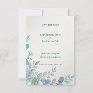 Carte de rappel de date de mariage à bordure latér