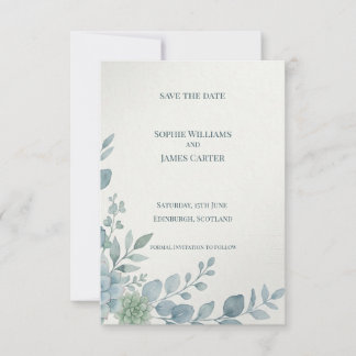 Carte de rappel de date de mariage à bordure latér