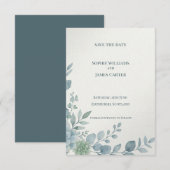 Carte de rappel de date de mariage à bordure latér (Devant / Derrière)