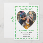 Carte de rappel de date de mariage à cadre ondulé (Devant / Derrière)