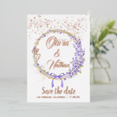 Carte de rappel de date de mariage à calligraphie  (Debout devant)
