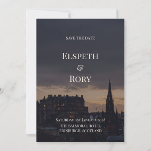 Carte de rappel de date de mariage à Édimbourg sou