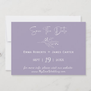 Carte de rappel de date de mariage à feuille de la