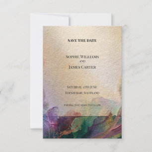 Carte de rappel de date de mariage à l'aquarelle t