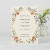 Carte de rappel de date de mariage à l'arche flora (Debout devant)