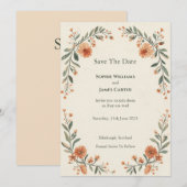 Carte de rappel de date de mariage à l'arche flora (Devant / Derrière)