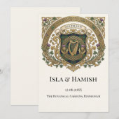 Carte de rappel de date de mariage à monogramme ce (Devant / Derrière)
