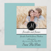 Carte de rappel de date de mariage à monogramme ph (Devant / Derrière)