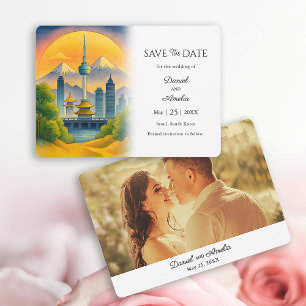 Carte de rappel de date de mariage à Séoul en Coré