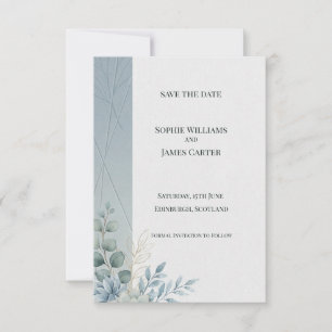 Carte de rappel de date de mariage au eucalyptus g