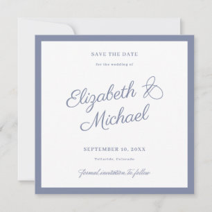 Carte de rappel de date de mariage carrée à bordur