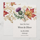 Carte de rappel de date de mariage Chardon de l'Ér (Devant / Derrière)