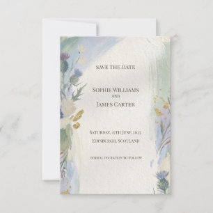Carte de rappel de date de mariage Ethereal Thistl