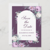 Carte de rappel de date de mariage Fleurs de pivoi (Devant)