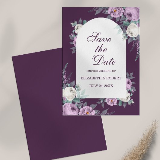 Carte de rappel de date de mariage Fleurs de pivoi