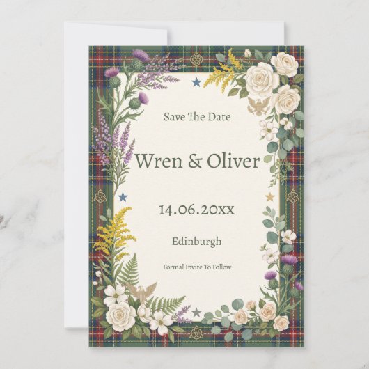 Carte de rappel de date de mariage Floral Tropical (Devant)