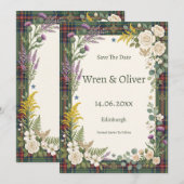 Carte de rappel de date de mariage Floral Tropical (Devant / Derrière)