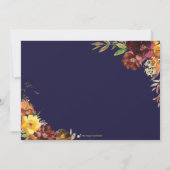 Carte de rappel de date de mariage florale orange  (Dos)