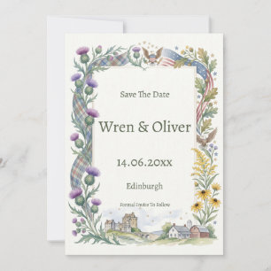 Carte de rappel de date de mariage florale pastel