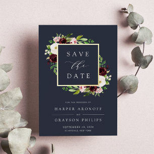 Carte de rappel de date de mariage Midnight Romanc