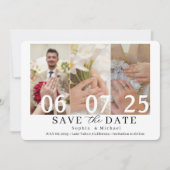 Carte de rappel de date de mariage moderne en coll (Devant)