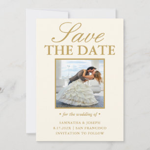 Carte de rappel de date de mariage moderne vintage