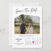 Carte de rappel de date de mariage photo rustique (Devant)