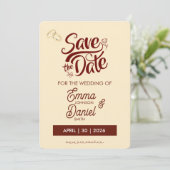 Carte de rappel de date de mariage Romance Classiq (Debout devant)
