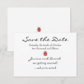 Carte de rappel de date de mariage Tiny Ladybird/L (Devant / Derrière)