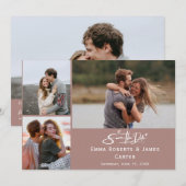 Carte de rappel de date de save the date rose cann (Devant / Derrière)