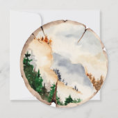 Carte de rappel de date en tranche de bois rustiqu (Dos)