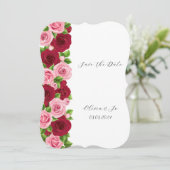 carte de rappel de date exquise à fleurs rouges et (Debout devant)