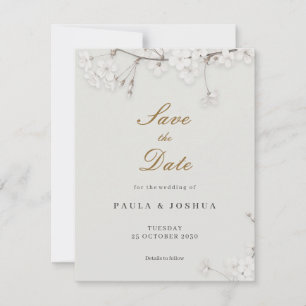 Carte de Rappel de Date Mariage Florale Minimalist
