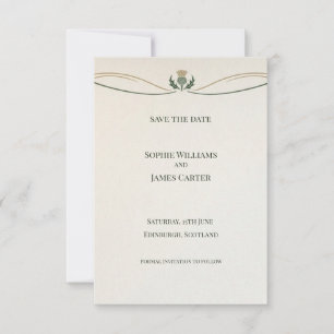 Carte de rappel de date minimale avec chardon écos