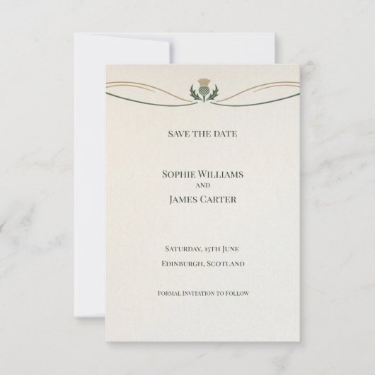 Carte de rappel de date minimale avec chardon écos (Devant)