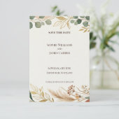 Carte de rappel de date minimale Eucalyptus Or (Debout devant)