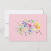 Carte de rappel de date Rose Pêche Jaune Fleurs (Dos)