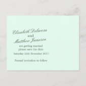 Carte de rappel de date simple avec des feuilles d (Dos)