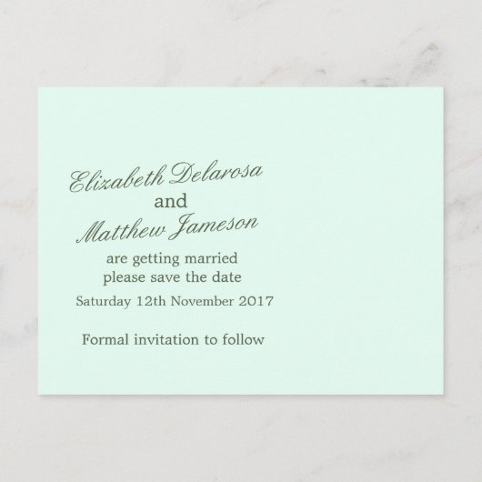 Carte de rappel de date simple avec des feuilles d (Dos)