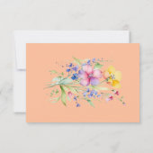 Carte de rappel de la date Rose Pêche Jaune Fleurs (Dos)