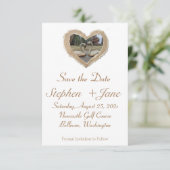 Carte de rappel de mariage à bordure marron avec c (Debout devant)