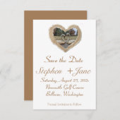 Carte de rappel de mariage à bordure marron avec c (Devant / Derrière)