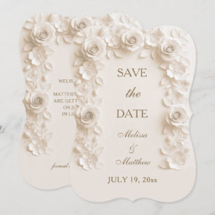 Carte de rappel de mariage à cadre floral baroque