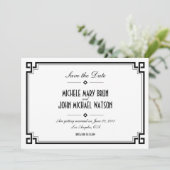 Carte de rappel de mariage à cadre rétro blanc Art (Debout devant)