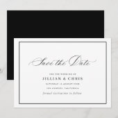 Carte de rappel de mariage à calligraphie avec cad (Devant / Derrière)
